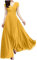 Générique Robe de soirée en Mousseline de Soie à Manches Courtes et col en V pour Femmes Princesse Glamour (Yellow, XXXXXL)