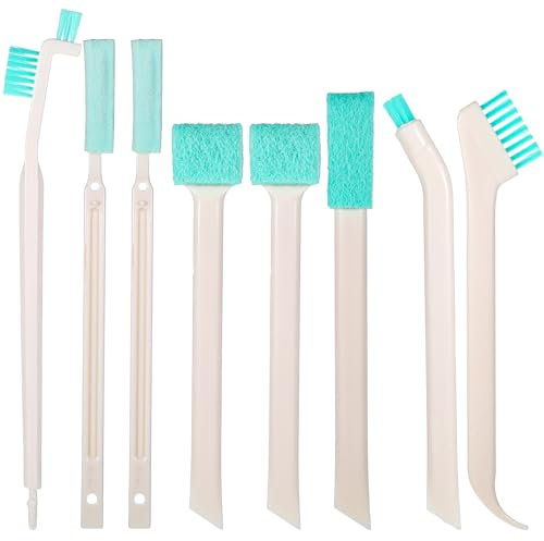 8 Pcs Small Cleaning Brushes for Tight Spaces, Multi-purpose Tiny Cleaning Brush Crevice Tiny Cleanings Brush Set for Door Window Track Faucet Tight Spaces