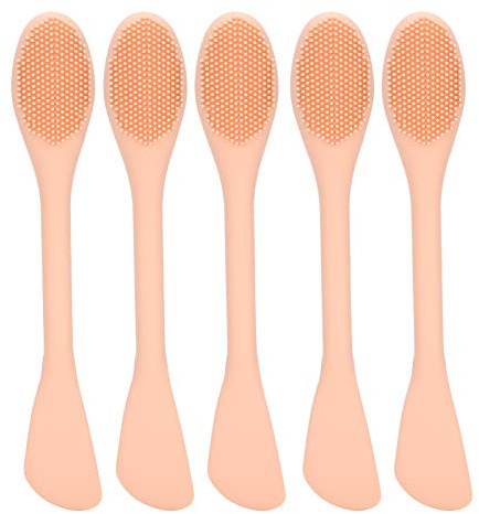 Gesichtsmaskenbürsten, Silikon-Gesichtsreinigungsbürste, DIY-Mix-Maskenstift, 2 Köpfe, Hautpflege (Nude Pink)