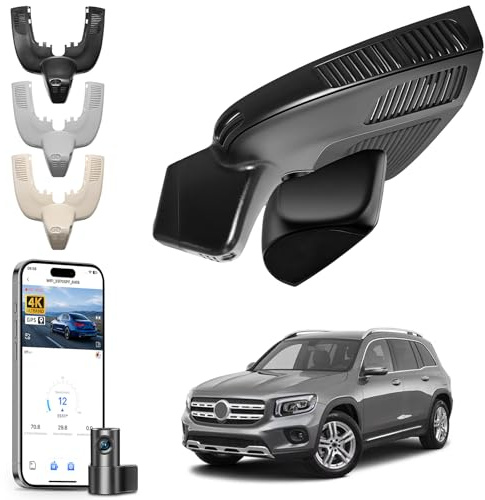 Front 4k & Rear 1080p Dash Cam for Mercedes-Benz GLE(W167/C167) 2020-2026 & GLS(X167) 2020-2026(Model D Black), 4MATIC, OEM Look, Loop Recording, UHD 2160P Video, App & WiFi, 128GB Card