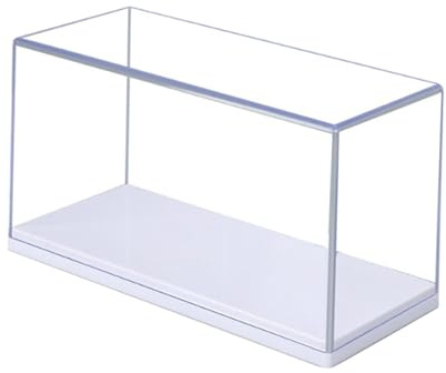LeeQinersw Acryl Modellauto Vitrine mit Transparenter Abdeckung, Maßstab 1:43, mit Weißem Sockel