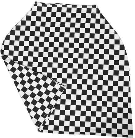 HONITANO Atmungsaktiver Kinderwagen Sonnenschutz aus Polyester mit Klassischem Karomuster Universeller Windschutz Flexibles Verdeck Schwarzer Bezug