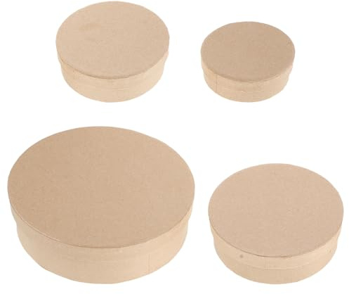 Parliky 4Er Packung Runde Ineinander Stapelbare Weihnachtsgeschenkboxen Aus Karton Kraftpapier Runde Schachteln Bonbonschachteln Aus Papier Verpackungsboxen Für Bastelbedarf
