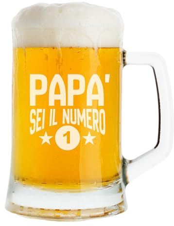 Lasertricks Boccale Birra Personalizzato Inciso nel Vetro – Bicchiere Birra con Nome, Idea Regalo per Uomo, Compleanno e Occasioni Speciali