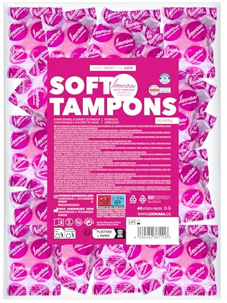 LOOVARA Soft Tampons NORMAL – 40 Stück – Sanfte, flexible Tampons ohne Rückholfaden – für Alltag, Sport, Sauna, Reisen & Intimität