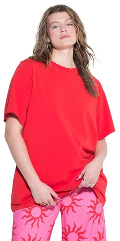 Studio Untold Damen große Größen Übergrößen Plus Size Longshirt, Langer Classic Shape, Halbarm rot 46+ 794475530-46+