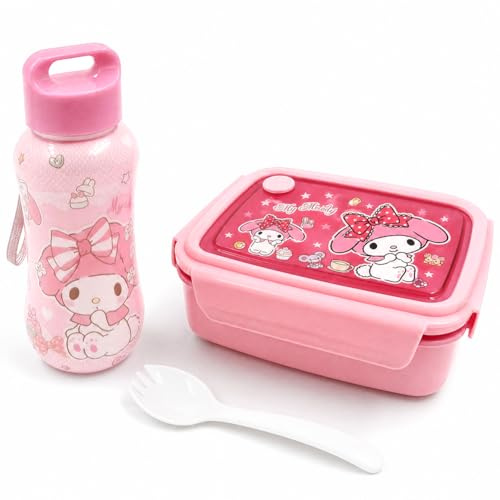 MIFKLMV Cartoon Lonchera para Niñas,Cajas Bento Todo en uno Impresas con Asa Kawaii de 4 Puntos Tipo Cerradura Tipo lonchera para Alimentos, Frutas y Aperitivos, Adecuado