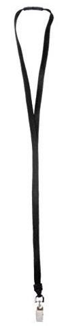 Karteo Schlüsselband mit Krokoclip und Sicherheitsverschluss schwarz [1 Stück] Band Lanyard 10 mm Polyester für Kartenhalter Ausweise Ausweishalter