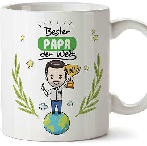 Mugffins Papa Tasse/Becher/Mug - Bester Papa der Welt - Kaffeetasse als Vatertagsgeschenk. Keramik 350 ml