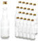 Lot de 20 Petites Bouteilles Vides en Verre 200 ml Avec Bouchon à Vis Blanc 28 MCA - à Remplir Soi-Même pour Jus, Sirop, Liqueur 0,2 l