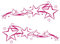kleb-Drauf® | 2 Sternenschweife | Pink - matt | Autoaufkleber Autosticker Decal Aufkleber Sticker | Auto Car Motorrad Fahrrad Roller Bike | Deko Tuning Stickerbomb Styling Wrapping