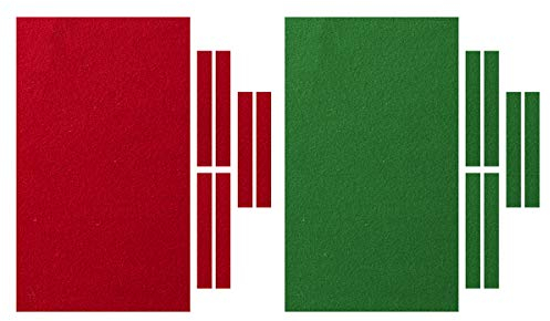 TOPWA Professionelle Billardtischdecke 9 Fuß Billardtisch Filz 6 Filzstreifen Zubehör Billard Snooker Tuch Filz (Grün)
