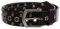 Casual rivettato borchiato occhielli & borchie cintura in pelle solida Nero 121,92 cm