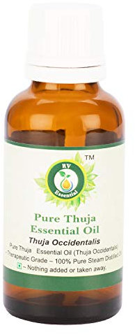 Huile essentielle thuya | Thuja Occidentalis | Huile Thuja Occidentalis | Pour peau | 100% naturel pur | Distilléé vapeur | Grade thérapeutique | Thuja Essential Oil | 5ml | 0.169oz By R V Essential