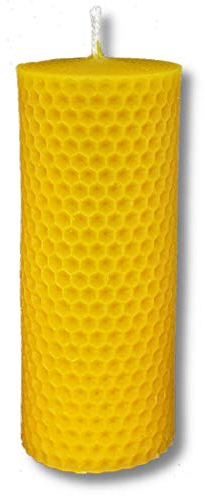 BAYERWALDIMKER | Bienenwachskerze | Waben-Stumpen | 11,1 x Ø 4,5 cm | Handgemacht | 100% Bienenwachs | vom Imker aus dem Bayerischen Wald | Kerze | Wachskerze | Stumpenkerze