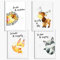 Sunnywall® 4er Set Poster Kinderzimmer - A4 Bilder Babyzimmer Kinderposter | OHNE Bilderrahmen | - Deko Mädchen Junge | Igel Fuchs Eichhörnchen Elch Waschbär Waldtiere