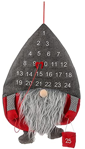 Chiyyak Adventskalender zum Befüllen, Filz Adventskalender Santa Wichtel Zwerg Countdown Weihnachtskalender mit 24 Taschen DIY Dekoration Weihnachtsbaum