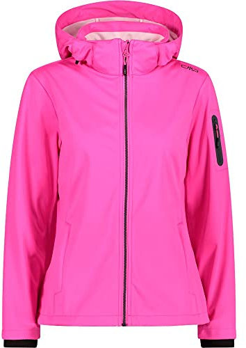 CMP - Veste softshell légère pour femme avec capuche amovible, Violet Fluo, XXS