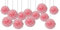 Seidenpapier Pompons Rosa,Papier Pompoms Papier Blume deko für Geburtstag, taufe deko, Party, Valentinstag(12 Stück)