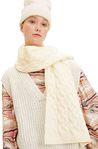TOM TAILOR Denim Damen Strickschal 1034345, 10338 - Soft Light Beige, ONESIZE