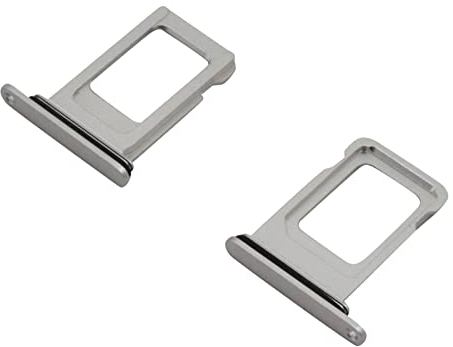 jbTec SIM-Tray kompatibel mit Apple iPhone 13 Pro/Max - Kartenhalter Single Slot Schlitten Rahmen Handy, Farbe:Silber