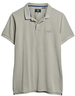 Superdry Herren Vint Destroy Polo Hemd, Graue Taube, XXL