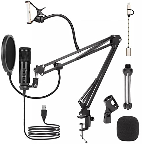 MSUDGH BM800 Microphone Podcast Capacitor USB Microphone is Suitable for Smart Phone Video Streaming Recording Microphone