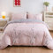 OLDBIAO Bettwäsche Set 3 Teilig Mikrofaser Bettbezug 240x220 cm und Kissenbezüge 80x80 cm, Ästhetisch Blume Zweig Design, Rosa Grau Bettdeckenbezug Bettdecke Cover für Doppelbett