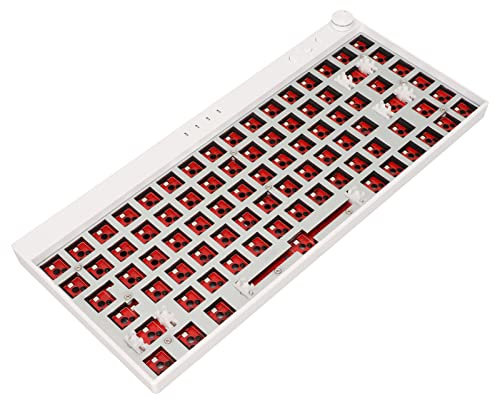 WL84PLUS Mechanische DIY Tastatur mit 75 % RGB, 84 Tasten, Hot Swap fähiger 5 Pin 3 Pin Schalter, Bluetooth 5.0/USB C Kabel/2,4 GHz Wireless Gaming Tastatur Kit für Windows/für Android/für(Weiß)