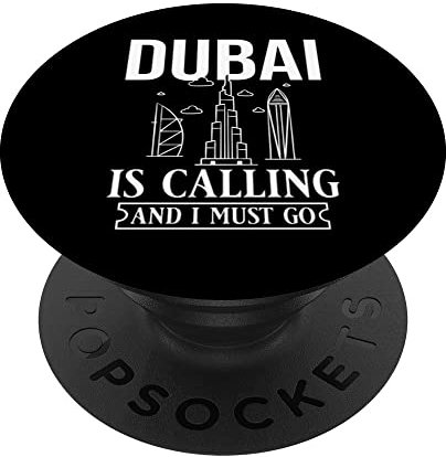 Dubai United Arabische Emirate Uae City Skyline Karte Reise PopSockets mit austauschbarem PopGrip