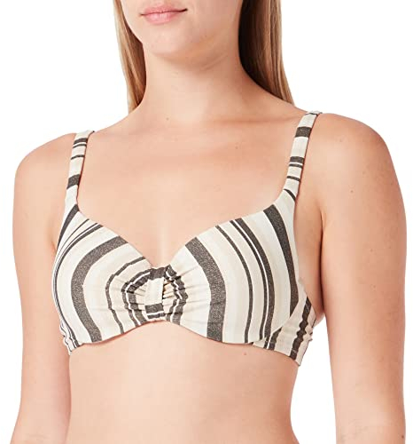 LOVABLE Reggiseno Ferretto Fancy Jacquard Lurex, Bikini Donna, Rigato Nero Oro, 38 / 5D
