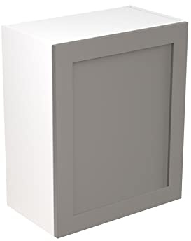 Kitchen Kit Flatpack Wall Cabinet - Shaker Door - Screwless Quick Build Kitchen Unit - Wall Mounted Unit - 600x720mm - Dust Grey Matt