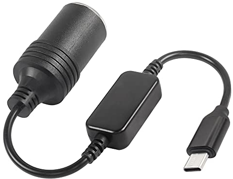 XMSJSIY USB auf Zigarettenanzünder Auto Zigarettenanzünder Sockel Konverter Typ C Männlich 5V zu 12V Zigarettenanzünder Adapterbuchse Weiblicher Zigarettenanzünder Fahrzeug Auto Boost Stromkabel
