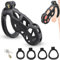 3.0 Keuschheitskäfig Herren,3D Peniskäfig mit 4 Hodenringe Penis Ring,Chastity Cage Male,BDSMs Spielzeug Hart,Keuschheitsgürtel für Herren,Cock Cage Sex Spielzeug für die Männer Extrem (XL)