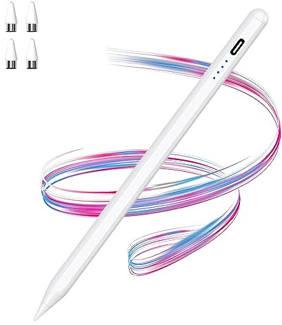 Universal Stylus Pens for Touch Screens POM Tip Magnetic iPad Pencil Rechargeable Tablet Pencil Active Stylus Pen for iPad/Pro/Air/Mini/iPhone/Samsung/iOS/Android and Other Smartphone Devices