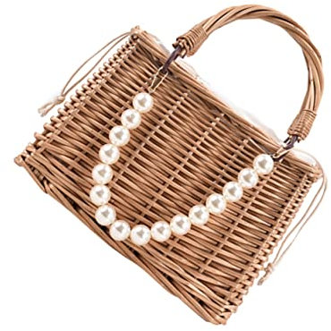 ibasenice Stroh Handtasche Frauen Mode Stroh Tasche Tasche Große Öffnung Strand Tote Tasche Tragbare Tasche