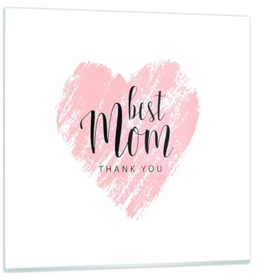 Bilder auf Glas Herz Liebe Muttertag Glasbild 30x30cm Wandbilder Dekoration Wohnzimmer Schlafzimmer Küche Deko Klein Wanddeko Bild im Glas Wand Kunstdruck Art Modern Wall Decor Glasdruck GAC30x30-5280