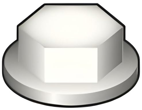 Bricoloco Tapas de protección para Tornillos y Tuercas hexagonales de Polietileno Alta Densidad- Tapón embellecedor de plastico para tapar Tornillos. (Blanco RAL 9010 - M10, 50)