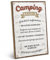 ARTFAVES® Wandbild Holzschild mit Spruch - Camping Regeln - Türschild Retro Vintage Deko Bild Geschenk - Camper, Camping