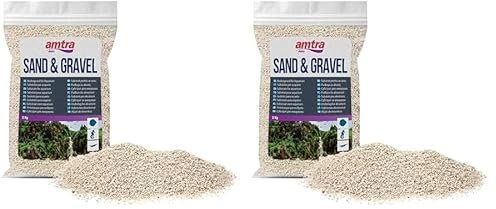 Amtra Cuarzo Blanco Marfil Arena de Acuario de Cuarzo Blanco Fino, Para Agua Dulce o Salada, Granos de 1-3 mm, Cantidad 2 kg (Paquete de 2)