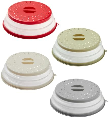 Mikinona 4 Piezas protector contra salpicaduras de horno de microondas tapa de microondas para alimentos cubierta del plato de comida protector microondas tapadera microondas tapa de olla