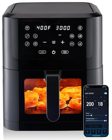 KALAHOL 2025 Friggitrice ad Aria, 1800W Friggitrice Aria, 1800W con Display LED Toccabile e Controllo tramite App, 10 Programmi Preimpostati, Timer Integrato, Perfetta per una Cucina Salutare