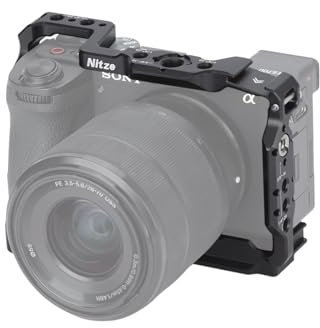 Nitze A6700 Cage,Käfig für Sony Alpha 6700 Kamera mit NATO Rail, Eingebaut Cold Shoe und Arca Schnellwechselplatte - T-S12A