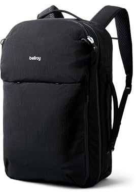 Bellroy Lite Travel Pack 30L (Handgepäck-Rucksack, Reiserucksack für internationale Reisende, mit Laptop-Fach, inneren Packfächern und verstaubaren Schultergurten) - Black