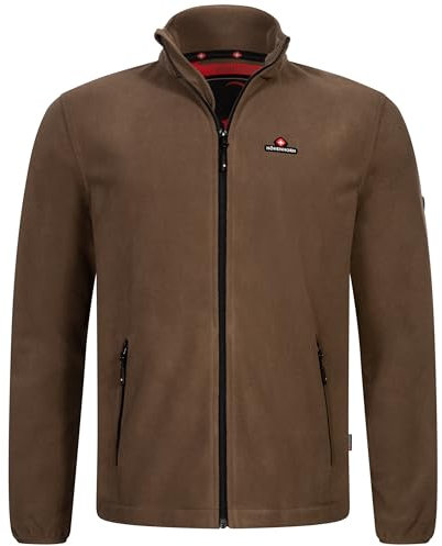 Höhenhorn Badus - Giacca in pile da uomo in micropile Full Zip Troyer Outdoor Trekking, marrone, 4XL