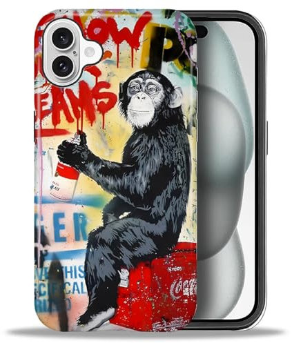 Hülle für iPhone 16, Gorilla-Graffiti-Muster Handyhülle iPhone 16 Kratzfeste Schutzhülle