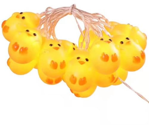 LED Lichterkette, Ostern Lichterketten,2M10 LED Kleines gelbes Huhn Lichterketten für Ostern Dekoration, Garten, Terrasse,Hochzeit, Party