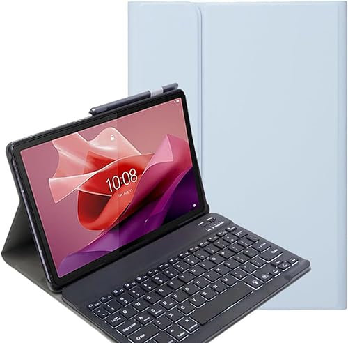 YHFZR Tastiera Custodia per Lenovo Yoga Tab Plus 12,7'' 2025, QWERTY Sottile PU Custodia con Supporto Cover Tastiera Rimovibile Wireless Keyboard per Lenovo Yoga Tab Plus 12,7'' Tablet 2025, Blu