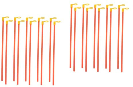 VICASKY 2 Sätze Tragbarer Laternenmast Monitor Lampe Mini Leuchtstab Runden Betrieben Stangen Kleine Led-leuchten Laternenkugel Combo Lichter Rattan Timer Pole Sport Rot 10 Stück * 2