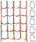 DAWCBVJQ 145 x 185 cm Regenbogen-Kletternetz mit 5 dreieckigen Haken, Spielplatz-Seil-Training-Nylon-Netz, Seilschutz, Klettergerüst, hochfeste Gurtbandleiter, Kletter-Cargo-Netze für Kinder